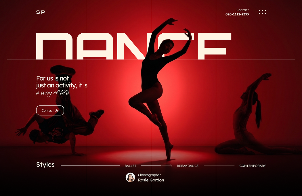 Dance classes website design
