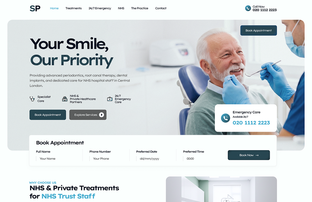 Dental clinic website design